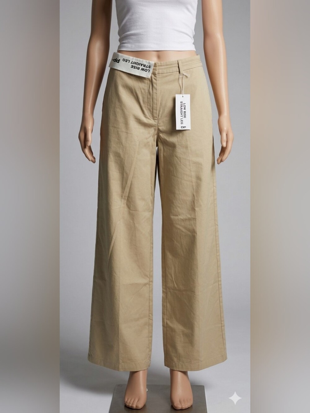 Princess Polly Beige Wide-Leg Chino Trousers